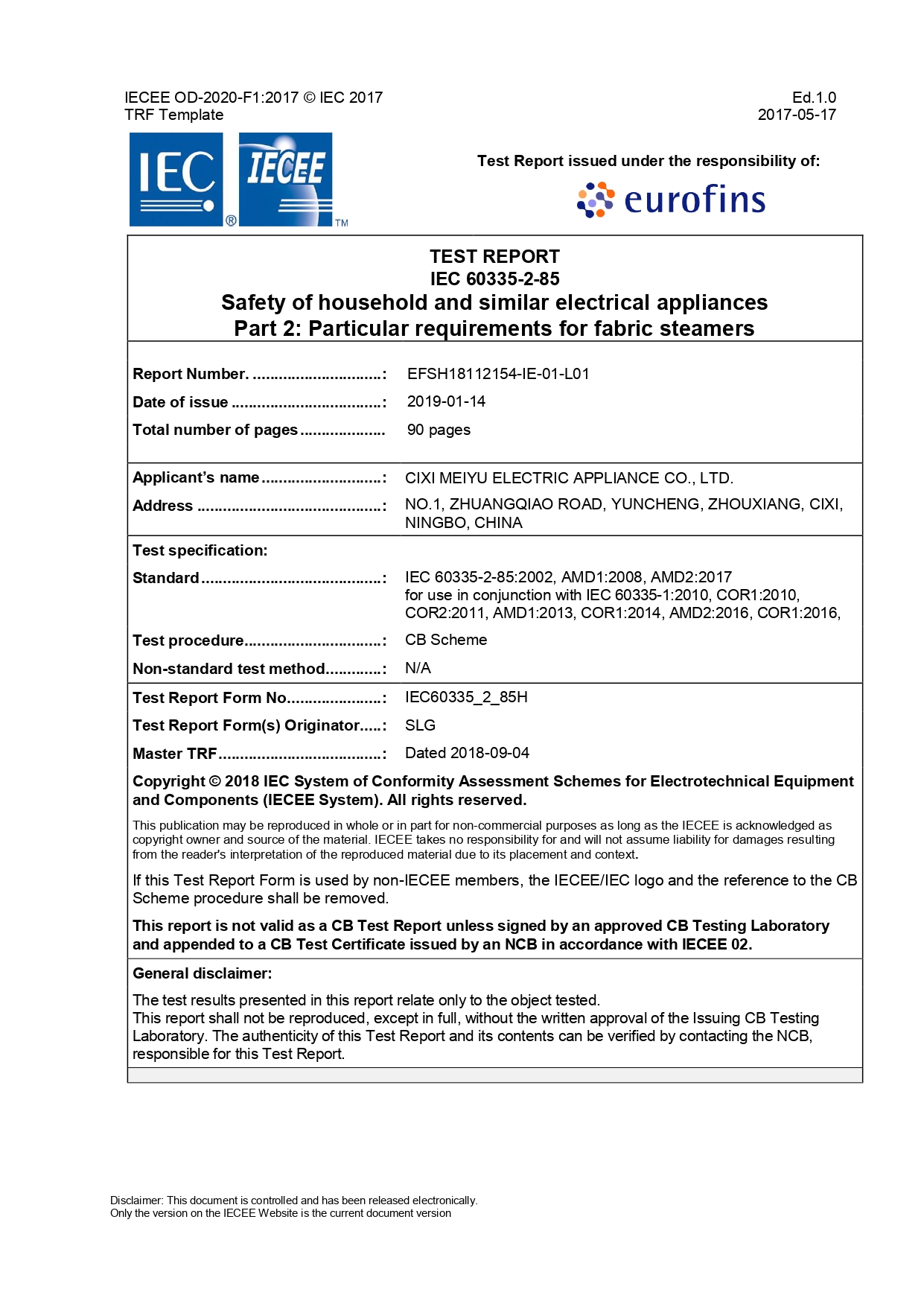 CB Original rapport EFSH18112154
